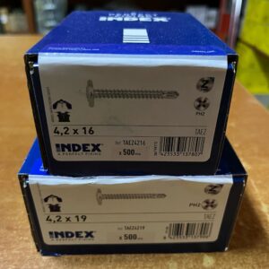 Șurub autoforant INDEX TAEZ Zincat – Cap PH2 – 4.2 x 16 / 4.2 x 19 – 500 buc/cutie